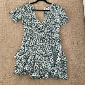 Princess polly green flower dress